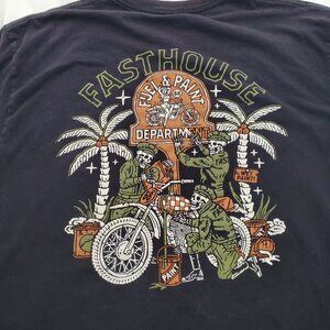 🏍️ The Spirit of the Open Road: Fasthouse Y2K Skeletons Military Tee - XL